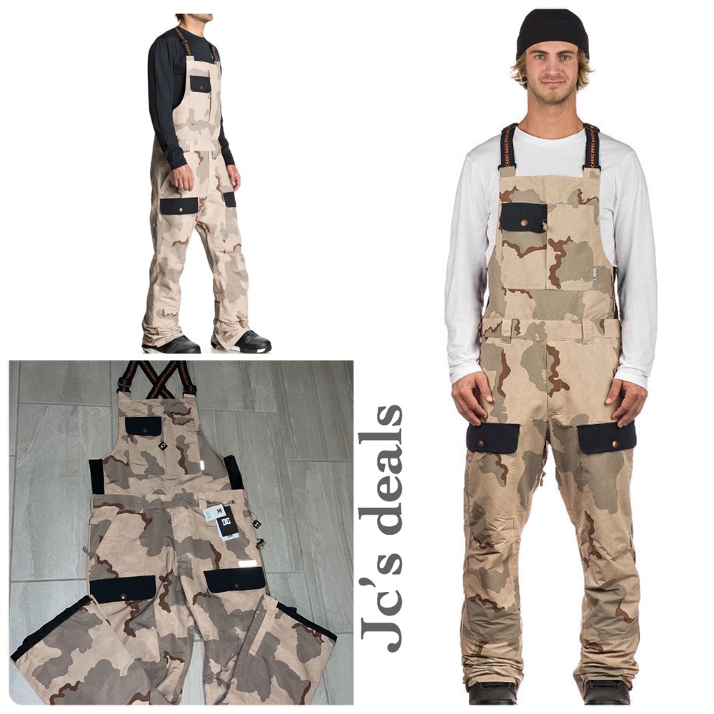 🔥 DC 15K PLATOON BIB SNOW PANT FOR MEN CAMO PRINT NWT 🔥